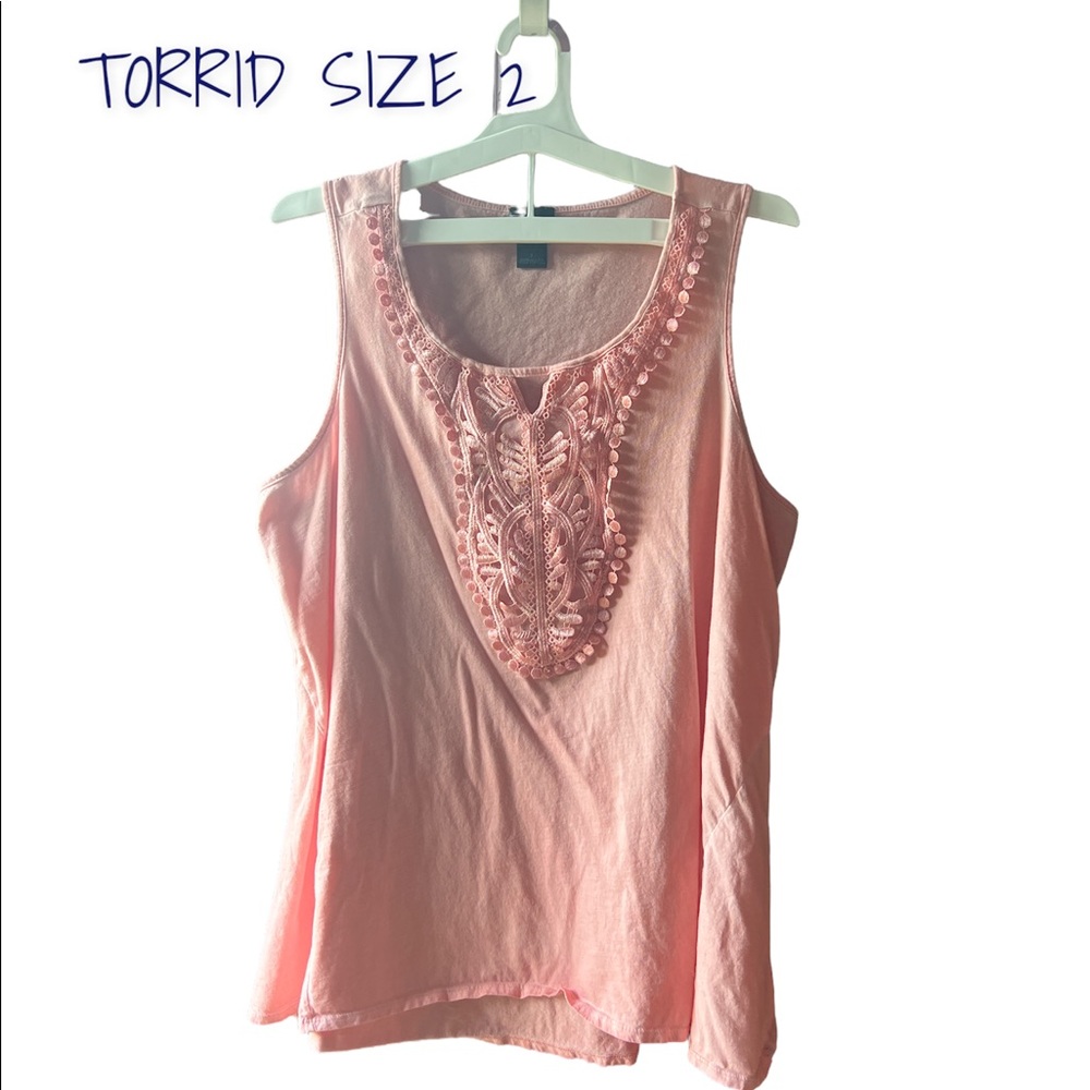 GUC TORRID SIZE 2 TANK TOP WITH EMBROIDERY